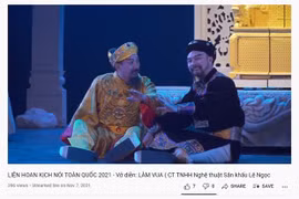 Vở Làm vua chiếu trực tuyến trên YouTube Nghệ thuật biểu diễn Việt Nam. (Ảnh chụp màn hình)