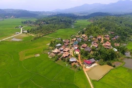 Bản dân tộc Thái ở xã Mường Phăng, huyện Điện Biên. (Ảnh: Xuân Tư/TTXVN) 