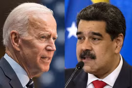 Tổng thống Mỹ Joe Biden và người đồng cấp Venezuela Nicolas Maduro. (Nguồn: Bloomberg)