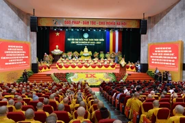 Quang cảnh khai mạc Đại hội đại biểu Phật giáo toàn quốc lần thứ 9. (Ảnh: Minh Đức/TTXVN) 