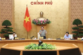 Sáng 22/9, tại Hà Nội, Thủ tướng Phạm Minh Chính đã chủ trì phiên họp Chính phủ chuyên đề về xây pháp luật tháng 9 năm 2022. (Ảnh: Dương Giang/TTXVN) 