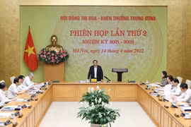 Thủ tướng Phạm Minh Chính, Chủ tịch Hội đồng chủ trì phiên họp lần thứ 2 của Hội đồng Thi đua-Khen thưởng Trung ương. (Ảnh: Dương Giang/TTXVN) 