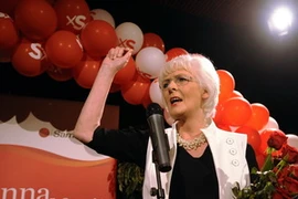 Lãnh đạo Đảng Dân chủ Xã hội đồng thời là Thủ tướng Iceland Johanna Sigurdardottir. (Nguồn: AFP/TTXVN)