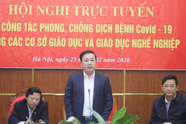 Giám đốc Sở Giáo dục và Đào tạo thành phố Hà Nội Chử Xuân Dũng phát biểu tại hội nghị. (Ảnh: Thanh Tùng/TTXVN)