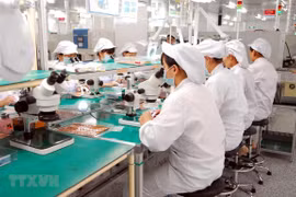 Dây chuyền sản xuất linh kiện điện tử. (Nguồn: TTXVN)