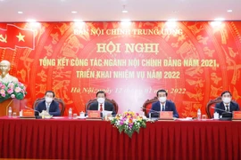 Lãnh đạo Ban Nội chính Trung ương điều hành hội nghị. (Ảnh: Phương Hoa/TTXVN)