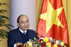 Chủ tịch nước Nguyễn Xuân Phúc phát biểu. (Ảnh: Thống Nhất/TTXVN)