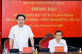 Ông Nguyễn Văn Yên, Phó Trưởng Ban Nội chính Trung ương phát biểu tại cuộc họp. (Ảnh: Phương Hoa/TTXVN)