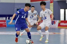 Một trận đấu tại Giải futsal HDBank vô địch Quốc gia năm 2021. (Nguồn: TTXVN)
