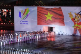 Đoàn thể thao Việt Nam tại Lễ khai mạc SEA Games 31. (Ảnh: TTXVN)