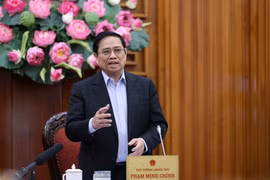 Thủ tướng Phạm Minh Chính kết luận cuộc họp về đảm bảo cung ứng điện cho sản xuất và sinh hoạt năm 2022. (Ảnh: Dương Giang/TTXVN)