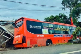 Hiện trường vụ tai nạn. (Ảnh: TTXVN phát)