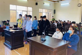 Các bị cáo tại phiên tòa. (Ảnh: Tuấn Kiệt/TTXVN)