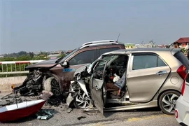 Hiện trường vụ tai nạn. (Ảnh: Văn Đạt/TTXVN)