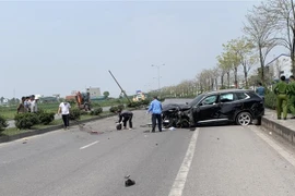 Hiện trường vụ tai nạn. (Ảnh: Đức Phương/TTXVN)