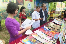 Khách tham quan đọc báo Xuân. (Nguồn: TTXVN)