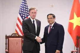 Thủ tướng Phạm Minh Chính tiếp Cố vấn An ninh Quốc gia Hoa Kỳ Jake Sullivan. (Ảnh: Dương Giang/TTXVN)