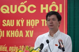 Ủy viên Trung ương Đảng, Bí thư Tỉnh ủy, Trưởng đoàn đại biểu Quốc hội tỉnh Quảng Trị Lê Quang Tùng. (Ảnh: Nguyên Lý/TTXVN)