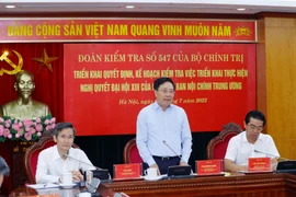 Ông Phạm Bình Minh, Ủy viên Bộ Chính trị, Phó Thủ tướng Thường trực Chính phủ, Trưởng đoàn phát biểu chỉ đạo buổi làm việc. (Ảnh: Phương Hoa/TTXVN)