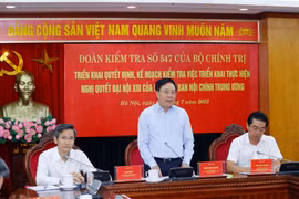 Ông Phạm Bình Minh, Ủy viên Bộ Chính trị, Phó Thủ tướng Thường trực Chính phủ, Trưởng đoàn phát biểu chỉ đạo buổi làm việc. (Ảnh: Phương Hoa/TTXVN)