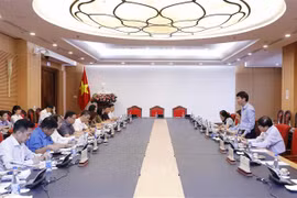 Quang cảnh cuộc làm việc. (Ảnh: An Đăng/TTXVN)