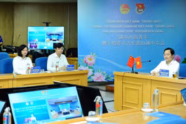 Ủy viên Ban Chấp hành Trung ương Đảng, Bí thư thứ nhất Trung ương Đoàn Thanh niên Cộng sản Hồ Chí Minh Nguyễn Anh Tuấn phát biểu. (Ảnh: Minh Đức/TTXVN)