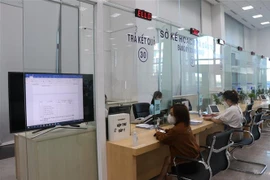 Người dân đến làm thủ tục hành chính tại quầy thuộc Sở Kế hoạch và Đầu tư tỉnh Bình Dương. (Ảnh: Chí Tưởng/TTXVN)