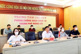 Quang cảnh buổi hội đàm phía thành phố Móng Cái, tỉnh Quảng Ninh. (Ảnh: TTXVN)