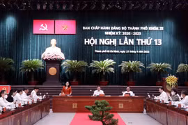 Quang cảnh phiên bế mạc hội nghị. (Ảnh: Xuân Khu/TTXVN)
