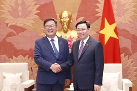 Chủ tịch Quốc hội Vương Đình Huệ tiếp Chủ tịch Nhóm nghị sỹ hữu nghị Hàn Quốc-Việt Nam Kim Tae-nyeon. (Ảnh: Doãn Tấn/TTXVN)