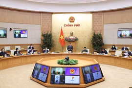 Thủ tướng Phạm Minh Chính chủ trì Phiên họp Chính phủ chuyên đề xây dựng pháp luật tháng 1/2022. (Ảnh: Dương Giang/TTXVN)