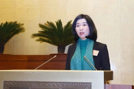 Phó Chủ tịch HĐND thành phố Hà Nội Phùng Thị Hồng Hà phát biểu. (Ảnh: Doãn Tấn/TTXVN)
