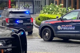 Cảnh sát thành phố Atlanta tại khu vực xảy ra vụ tấn công. (Nguồn: 11alive.com)