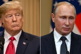 Tổng thống Mỹ Donald Trump và người người đồng cấp Nga Vladimir Putin. (Nguồn: CNN)