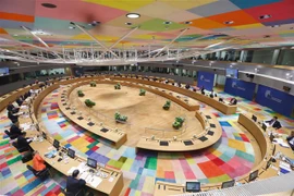 Toàn cảnh Hội nghị thượng đỉnh EU về quỹ phục hồi kinh tế hậu COVID-19 tại Brussels, Bỉ ngày 18/7/2020. (Ảnh: THX/TTXVN)