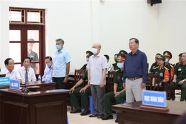 Tuyên án sơ thẩm Đinh Ngọc Hệ và đồng phạm. (Ảnh: Dương Giang/TTXVN)