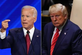 Cựu Tổng thống Mỹ Joe Biden (trái) và Tổng thống Mỹ Donald Trump (phải). (Ảnh: AFP/TTXVN)