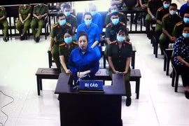 Bị cáo Nguyễn Thị Dương tại phiên xét xử (ảnh chụp qua màn hình). (Ảnh: Thế Duyệt/TTXVN)