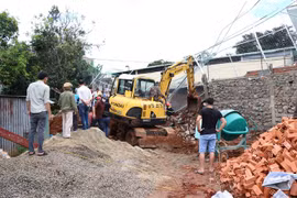 Hiện trường vụ việc. (Ảnh: Ngọc Minh/TTXVN)