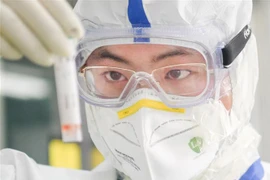 Nhân viên làm việc tại phòng thí nghiệm ở Vũ Hán, tỉnh Hồ Bắc, Trung Quốc. (Ảnh: THX/TTXVN)