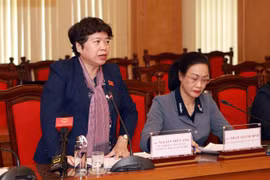 Chủ nhiệm Ủy ban về các vấn đề xã hội của Quốc hội Nguyễn Thúy Anh phát biểu. (Ảnh: Hoàng Hùng/TTXVN)