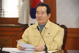 Thủ tướng Hàn Quốc Chung Sye-kyun tại cuộc họp ở Seoul. (Ảnh: YONHAP/TTXVN)