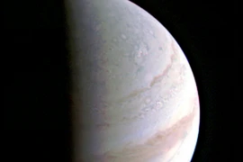 Hình ảnh bề mặt Sao Mộc do tàu thăm dò Juno chụp gửi về ngày 27/8. (Nguồn: EPA/TTXVN) 