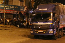 Hiện trường vụ nổ. (Ảnh: Phạm Cường/TTXVN)