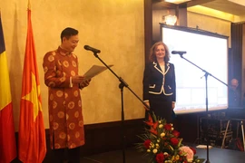 Đại sứ Trần Thành Công phát biểu tại buổi lễ. (Nguồn: Vietnam+)