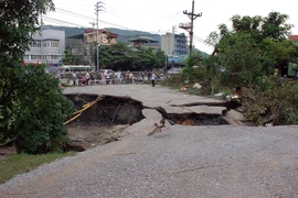 ''Hố tử thần'' có diện tích khoảng 100m2. (Ảnh: Nguyễn Hoàng/TTXVN)