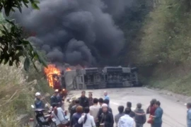 Hiện trường vụ tai nạn. (Nguồn: TTXVN) 