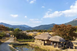 Làng dân gian Naganeupseong ở xã Nagan, huyện Suncheon, tỉnh Nam Jeolla (Hàn Quốc) là “Pháo đài” duy nhất của Triều đại Joseon còn sót lại. (Ảnh: Anh Nguyên/TTXVN)