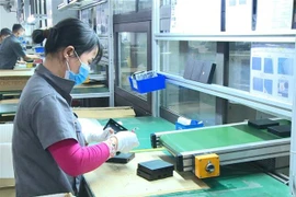 Hoạt động sản xuất tại khu công nghiệp Thăng Long tại Vĩnh Phúc. (Ảnh: Nguyễn Thảo/TTXVN)