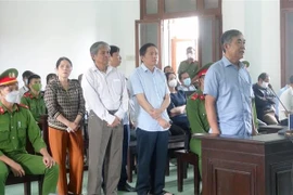 Các bị cáo tại phiên tòa xét xử sơ thẩm ngày 17/10. (Ảnh: Xuân Triệu/TTXVN)